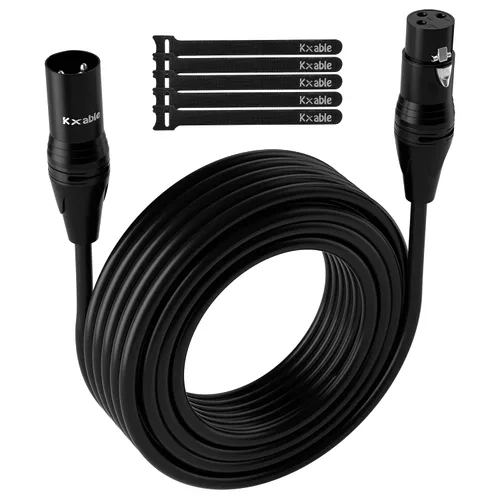 Vista 12 de XLR Cable de micrófono de 2 pies (paquete de 2, multicolor), cable de conexión de micrófono equilibrado de 3 pines macho a hembra, trenzado