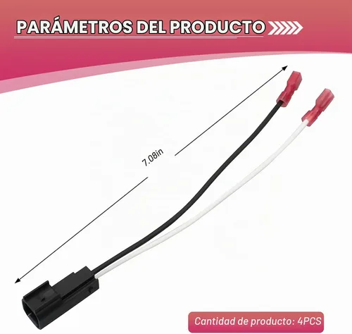 Vista 2 de 4 piezas de arnés de cableado de altavoz de auto, adaptador de conector de altavoz para puerta delantera trasera, piezas de reemplazo 72-5600