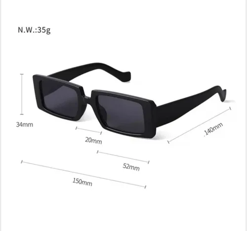 Vista 6 de Gafas de sol rectangulares de moda retro de los años 90 para mujer marco cuadrado protección UV400