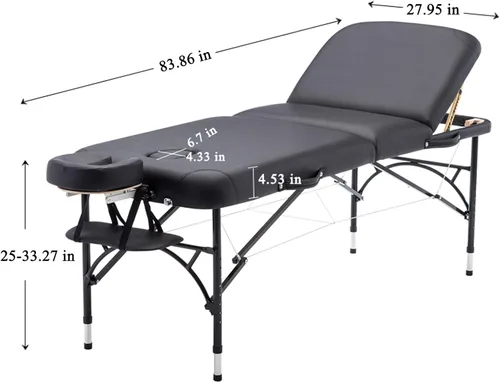 Vista 6 de Artechworks Mesa de masaje plegable portátil ligera de 28 pulgadas de ancho, 3 pulgadas, para salón facial, spa, cama de tatuaje con patas