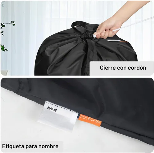 Vista 5 de Polecasa - Bolsa de lavandería pequeña y resistente de 21 x 24 pulgadas, con tela de 3.8 oz/yd², asas y cordón ajustable, fácil de llevar, ideal Rosa
