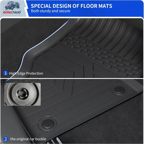 Vista 3 de Rongtaod Alfombrillas para suelo de 6 asientos compatibles con Ford Explorer 2020-2025 2026 con asientos de capitán, alfombrilla para maletero
