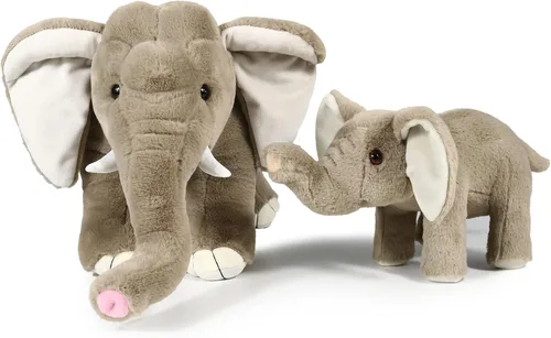 Vista 4 de Ice King Bear Juego de animales de peluche para mamá y bebé, animales salvajes del zoológico (elefante)