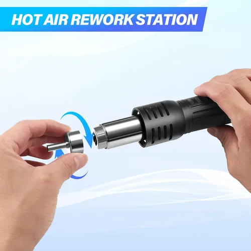 Vista 5 de Estación de soldadura de aire caliente SMD soldador Rework Digital Display Heat Gun