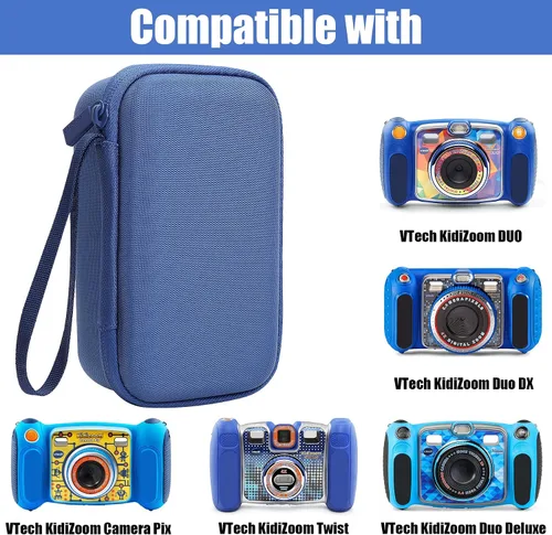 Vista 2 de co2CREA Funda rígida de repuesto para cámara VTech Kidizoom Duo DX/Deluxe/Twist/Pix/Pix Plus Selfie (funda azul)