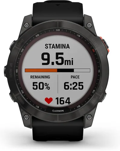 Vista 9 de Garmin Fenix 7X - Reloj GPS multideportivo impermeable con pantalla solar de 1.4 pulgadas con linterna LED integrada y Bluetooth