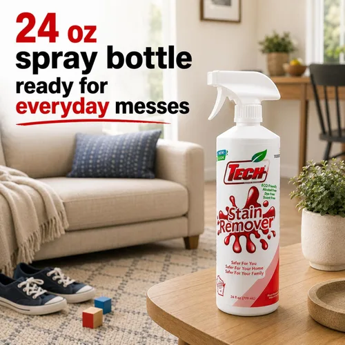 Vista 5 de TECH Removedor de manchas, botella de spray de 24 onzas, para alfombras, ropa, tapicería y otras telas