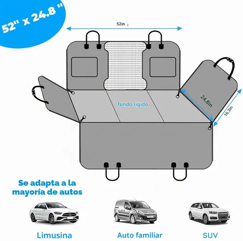 Vista 6 de URPOWER Extensor de asiento trasero para perros, funda de asiento de coche Todo negro