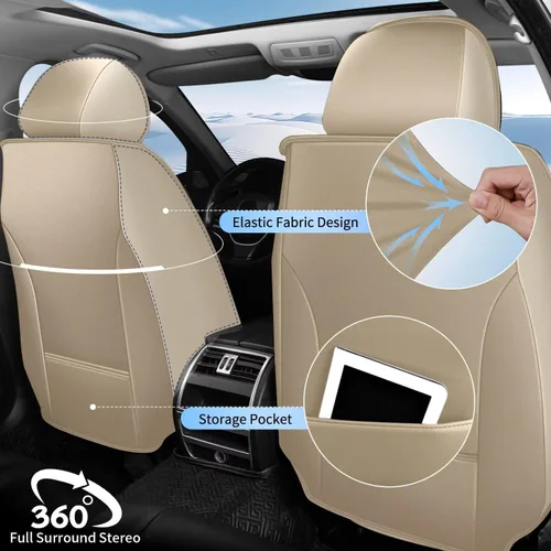 Vista 2 de TTX LIGHTING 2 piezas de fundas para asientos delanteros de automóvil compatibles con Hyundai Tucson 2005-2026, funda impermeable para asiento