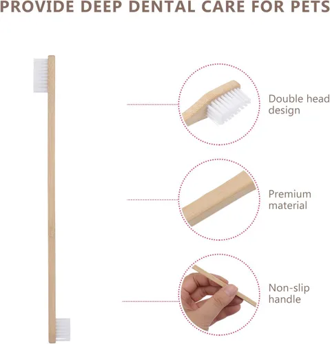 Vista 3 de Kisangel Cepillo de dientes de perro PET de doble extremo suave eliminación