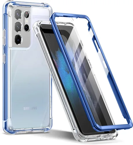 Vista 8 de SURITCH Funda Ultra Clear para Samsung Galaxy S21 de 6.8 pulgadas (solo protector de pantalla), [protector de pantalla integrado] carcasa rígida
