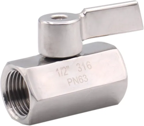 Vista 15 de DERNORD Válvula de bola de acero inoxidable Mini rosca NPT hembra (1" hembra y hembra)