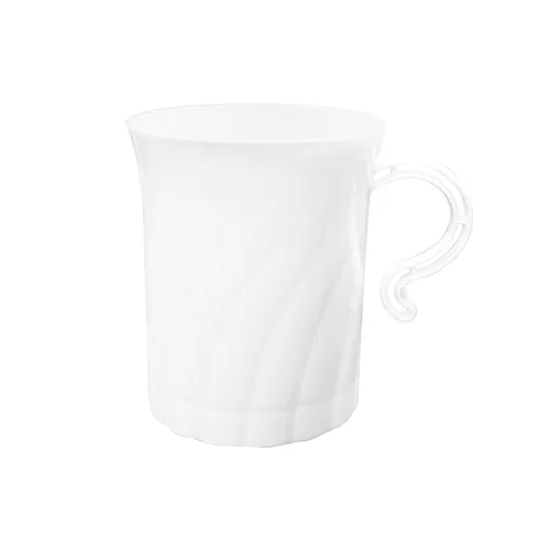 Vista 8 de Party Essentials Bistro - Taza de café de plástico duro con asa, 40 unidades, 8 onzas, color negro