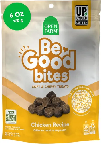 Vista 5 de Open Farm, Be Good Bites, golosinas suaves para entrenamiento de perros, pequeñas y masticables, hechas con ingredientes de origen ético
