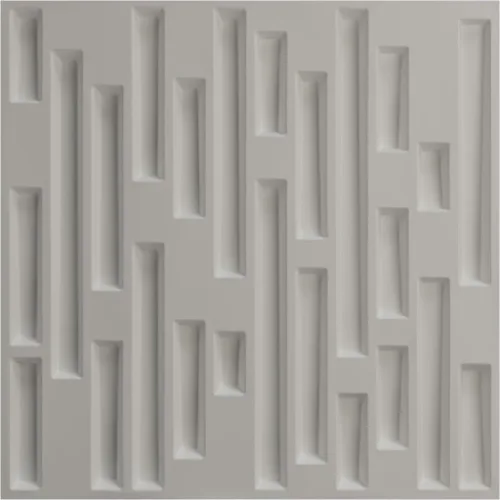 Vista 5 de Ekena Millwork 19 5/8 pulgadas de ancho x 19 5/8 pulgadas de alto, ladrillo escalonado EnduraWall decorativo 3D, cobre envejecido