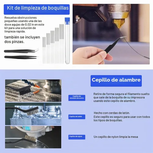 Vista 4 de Kit de herramientas para impresora 3D KuanStore, accesorio para impresión 3D con 55 piezas incluye herramienta de desbarbado, calibre, juego