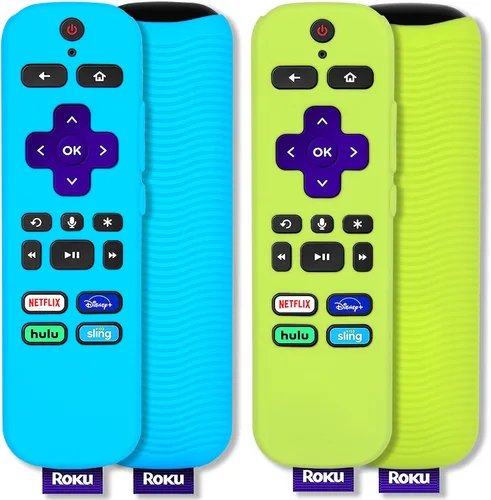 Vista 11 de Pinowu - Funda protectora de silicona compatible con el control remoto de voz Roku, antideslizante a prueba de golpes, compatible con el mando a