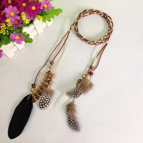 Vista 4 de Diadema de plumas hippie india boho aros de pelo borla bohemia tocado gorras para mujeres niñas niños diadema diadema diadema banda para el pelo