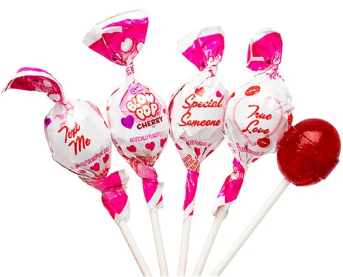 Vista 3 de Charms Paletas rellenas de chicle para el día de San Valentín, 11.5 onzas