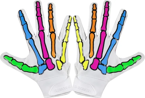 Vista 8 de Glorious Traders Youth Football Gloves American Wide Receiver Football Gloves for Adult Men Women & Boys with Super Sticky Silicone Grip Palms
