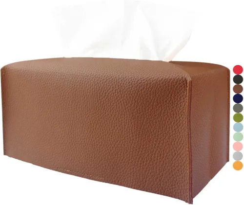 Vista 19 de Cubierta de Caja de Paños Grande Rectangular – Soporte de Caja de Paños Rectangular de Tamaño Plus con Cinturón Inferior [JESMINI, Negro] Soporte