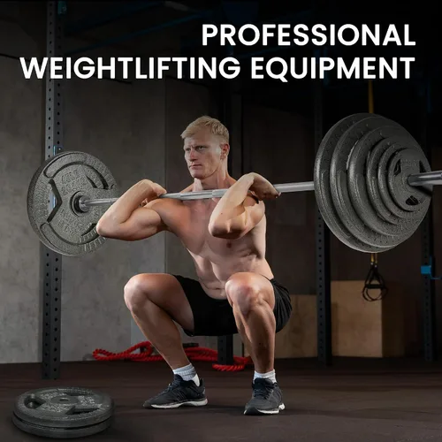 Vista 6 de Fitvids 2 Inch Olympic Barbell Bar, 5/6/7 Feet Bar with Collar for Home Gym Strength Training, weight lifting, Bench Press, 700 LB Capacity