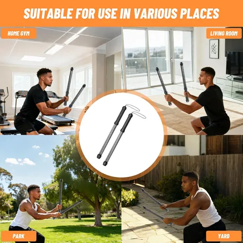 Vista 7 de Cuerdas de batalla sin cuerda (paquete de 2) - Cuerdas de entrenamiento portátiles con peso para entrenamiento HIIT, cardiovascular y muscular