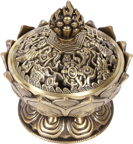 Vista 6 de Incienso Vintage Retorno Humo Stick Cono Titular Home Deco ion Caliente (Bronce)