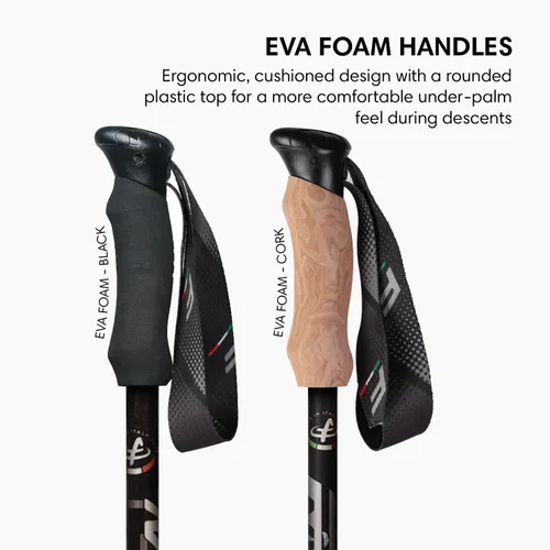 Vista 3 de Fizan 4 bastones de trekking compactos: ultraligeros de 6.0 onzas, para mochileros, bastones de senderismo, ajustables, plegables, ajuste