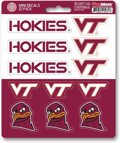 Vista 12 de FANMATS NCAA - Mini calcomanías unisex para adolescentes de la NCAA, paquete de 12