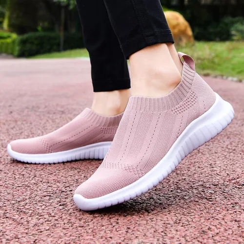Vista 4 de Konhill - Zapato deportivo para caminar, ligero, deportivo, informal, para gimnasio, sin cordones, para mujer