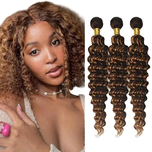 Vista 241 de 300g 1B27 Human Hair Bundles Honey Blonde Bundles Human Hair 10A Brazilian Virgin Remy Hair Extensions 8 10 12 Inch