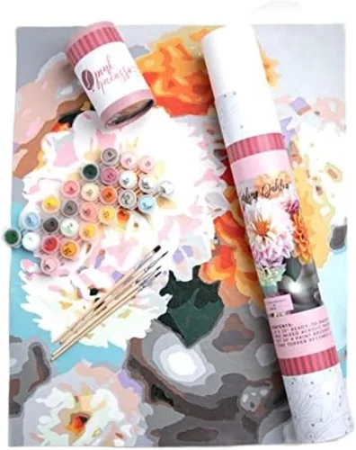 Vista 23 de Pink Picasso Kit de Pintura Floral Botánica por Números para Adultos y Adolescentes Juegos de Kits de Pintura Acrílica DIY en Lienzo 16x20