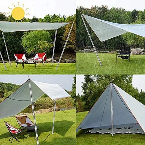 Vista 5 de SAN LIKE Postes de Carpa Telescópicos Ajustables y Postes de Lona para Camping, Toldo, Refugio, Mochilero, Senderismo - (Longitud Ajustable - Acero)