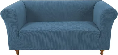 Vista 32 de Funda elástica Chesterfield para sofá, funda de tela jacquard para sofá biplaza de 2 cojines, protector de muebles antideslizante resistente a