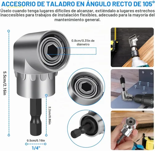 Vista 6 de Juego de 32 piezas de extensión de broca flexible, enchufe de junta giratoria de 1/4, 3/8, 1/2 pulgada, adaptador de enchufe hexagonal, taladro