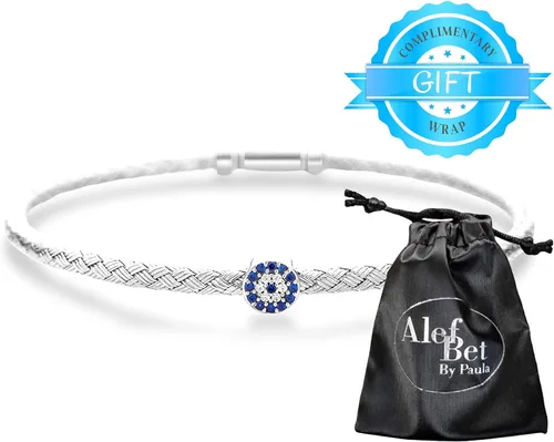 Vista 8 de Evil Eye Sterling Silver Bangle Bracelet for Women