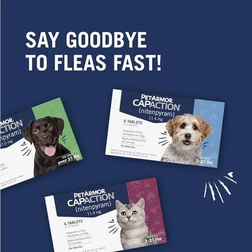 Vista 7 de PetArmor CAPACTION (nitenpiram) Tratamiento oral contra pulgas para perros, tabletas de acción rápida comienzan a matar en 30 minutos, tratamiento