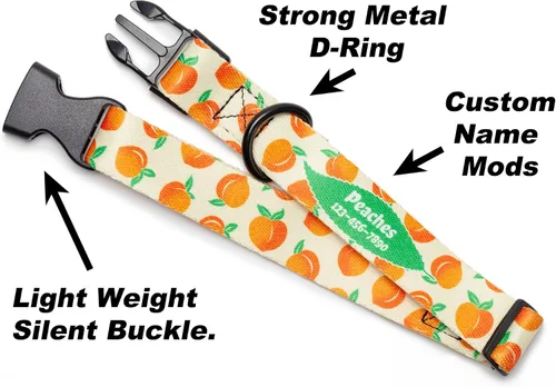 Vista 4 de Peaches Dog Collar Personalized (X-Small 5/8")