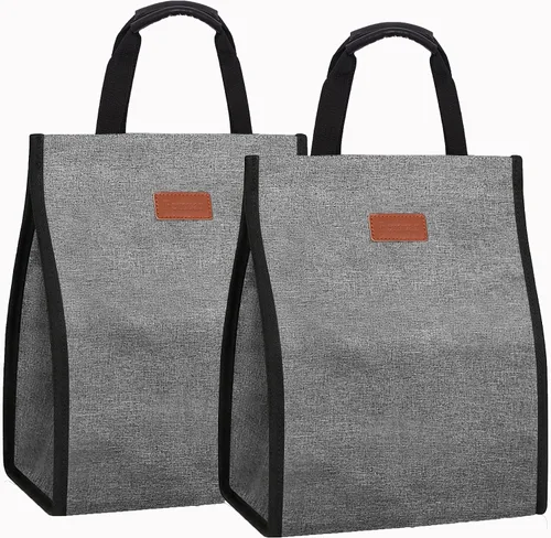 Vista 12 de Bolsas de almuerzo para mujer, aisladas, reutilizables, con bolsillo interno, bolsa de almuerzo para adultos para el trabajo