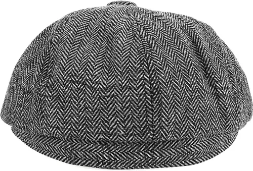 Vista 3 de Newsboy - Gorra para hombre, mezcla de lana de tweed de espiga