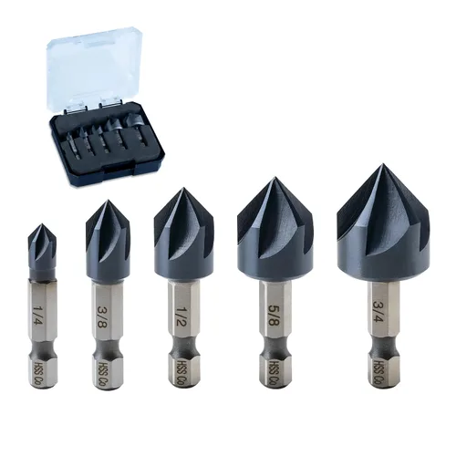 Vista 10 de toolant Broca Avellanadora de Cobalto Noir-Ti de 1/2" (Pro), Recubierta con Nitruro de Aluminio y Titanio con Vástago Hexagonal de Cambio Rápido