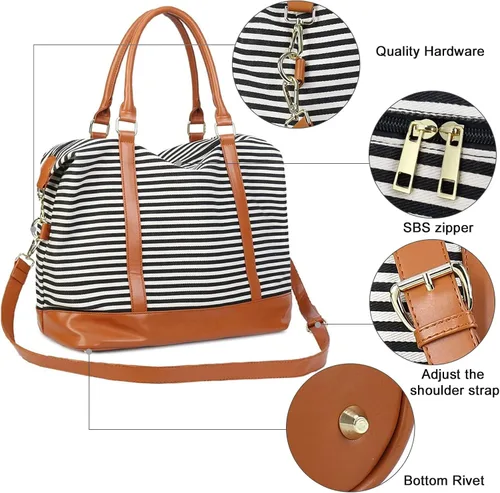 Vista 4 de CAMTOP- Bolso de viaje para mujer, de lona, para equipaje de mano