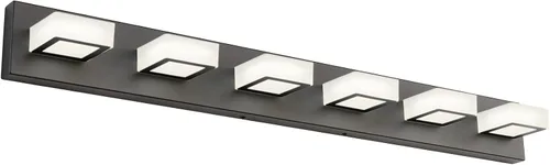 Vista 33 de Ralbay - Luz LED negra para tocador de baño, moderna, atenuable con 5 temperaturas de color, accesorios de iluminación de pared de acrílico negro