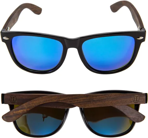 Vista 4 de FEISEDY Gafas de sol polarizadas de madera para mujeres y hombres, HD UV400, conducción de pesca, golf, B2448