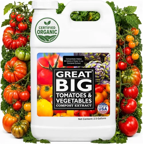 Vista 9 de Great Big Tomatoes and Vegetables - Fertilizante líquido Booster – Acondicionador orgánico de suelo, extracto de compost líquido con ácido húmico