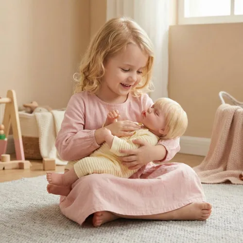 Vista 4 de OYESY Muñecas Reborn Baby Girls de 20 pulgadas hechas a mano, lavables, cuerpo de vinilo suave con anatómicamente correcto, muñeca Reborn que parece