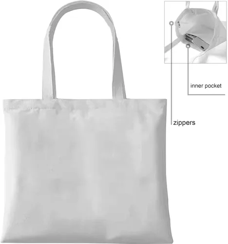 Vista 2 de DFDG Bolso personalizado con cremallera de lona para profesor, mamá y dama de honor, bolso de hombro con cremallera