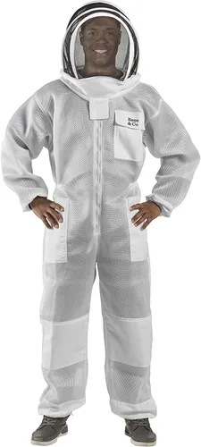 Vista 2 de Bees & Co Traje de apicultor ultraligero U84 con velo de esgrima