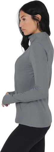 Vista 3 de Yogalicious Nude Tech - Chaqueta de manga larga con media cremallera y bolsillos frontales